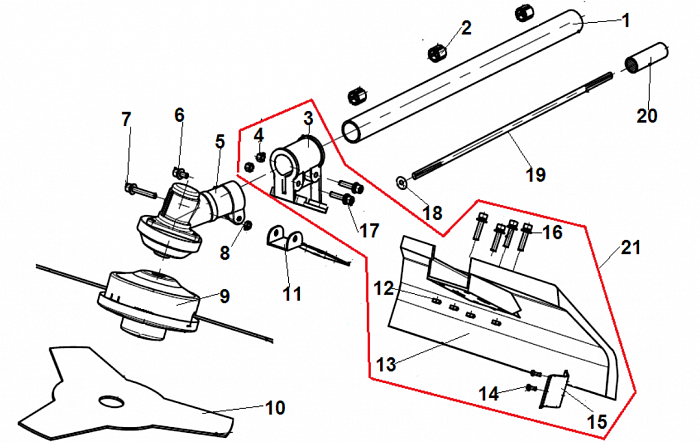 4 РЕДУКТОР - КОЖУХ ТРИММЕР CHAMPION Т525