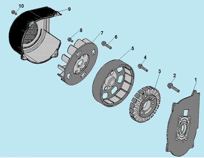 1 СТАТОР - РОТОР ГЕНЕРАТОР CHAMPION IGG3600
