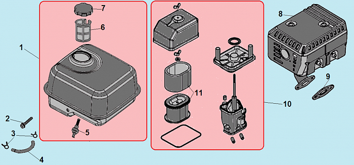 15 ВОЗДУШНЫЙ ФИЛЬТР - БАК КУЛЬТИВАТОР CHAMPION ВC6712