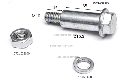 Болт-ось M10-15х34-56 мм