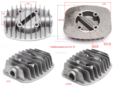 Головка цилиндра 4отвх6-46х46 Rc3/8"-G1/2"=D14,950/P1,337/19-D18,613/P1,588/16--116х43-F-F